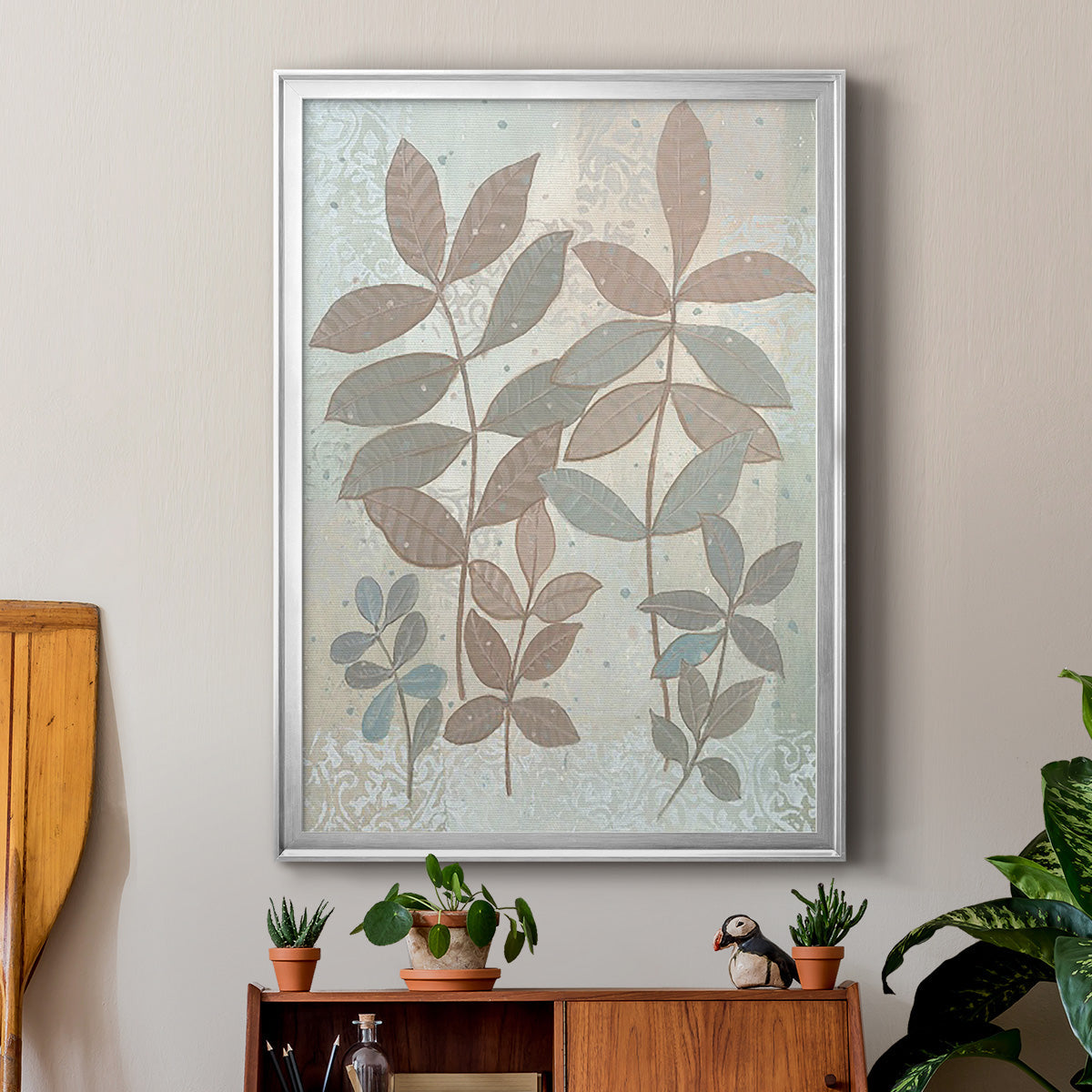 Leaf Cluster II - Modern Framed Canvas Print