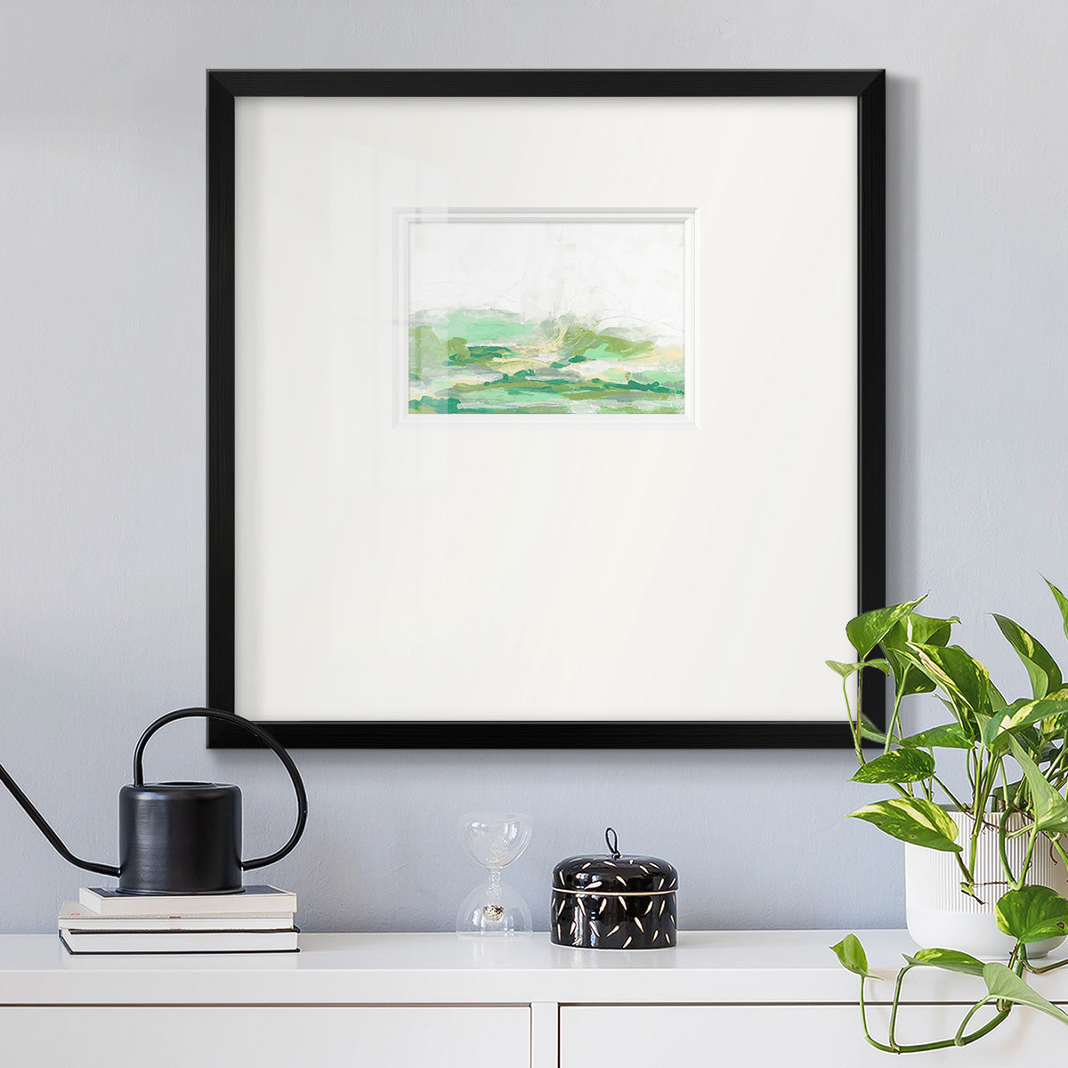 Green Mist Vista I Premium Framed Print Double Matboard