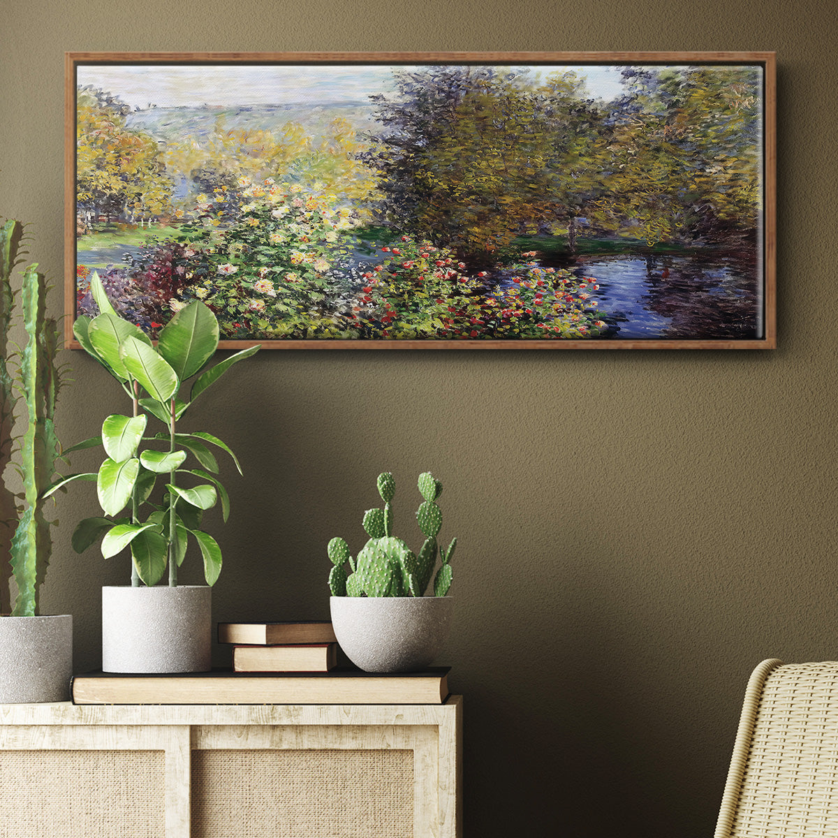 The Corner of the Garden at Montgeron, 1876 - Floater Framed Canvas Print