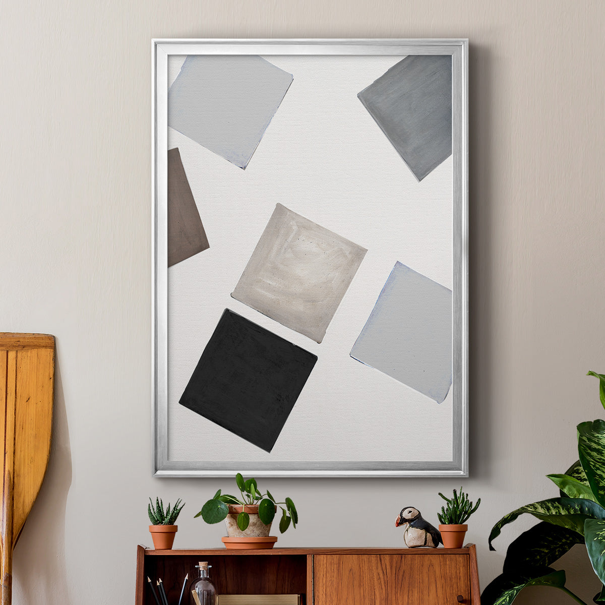 Block Encounter Revisit I - Modern Framed Canvas Print