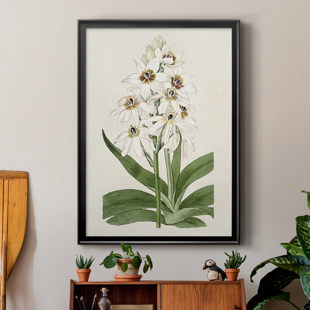 Flore Albo I - Modern Framed Canvas Print