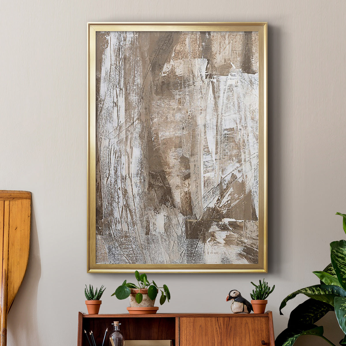 Bronzed I - Modern Framed Canvas Print