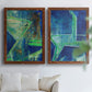 Geometric in Cool VII - Premium Framed Canvas 2 Piece Set - Ready to Hang