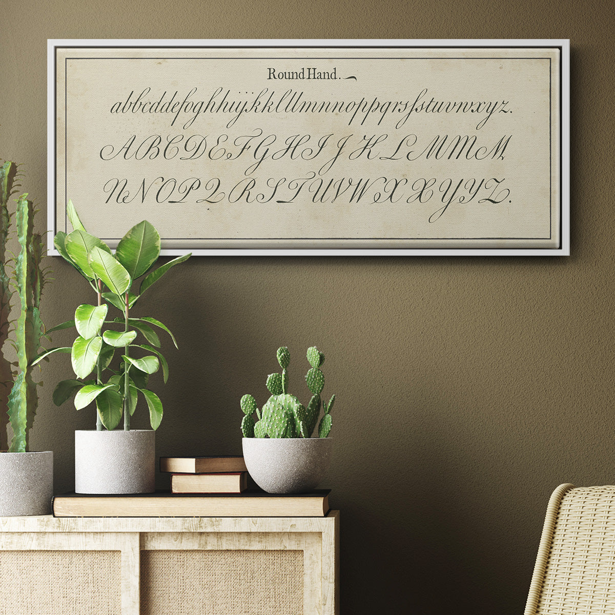 Manuscript Sampler IV - Floater Framed Canvas Print