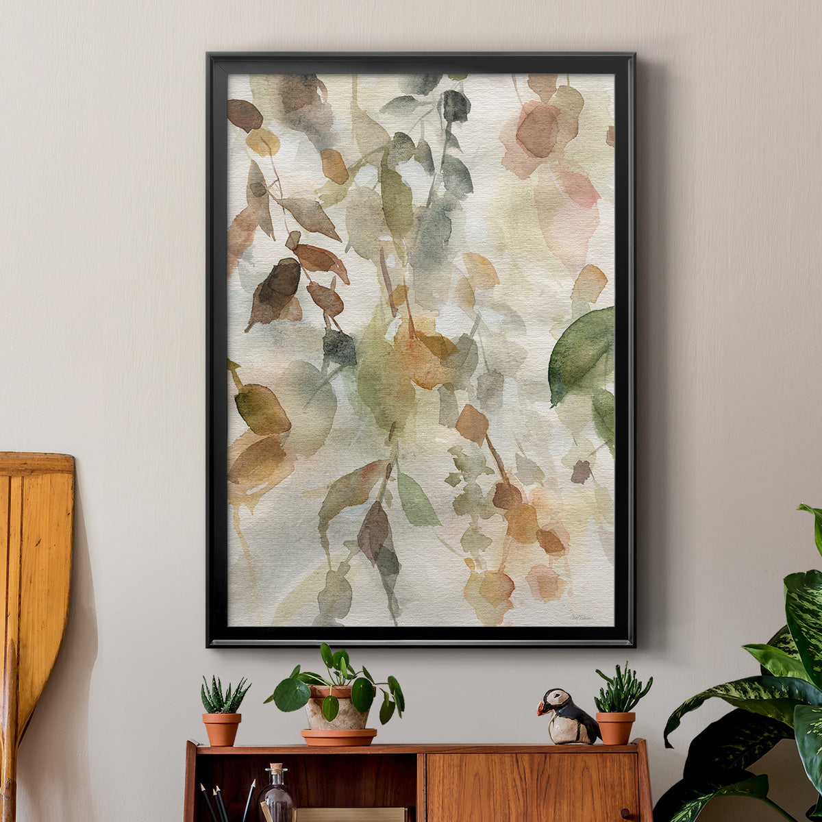 Cascading Nature II - Modern Framed Canvas Print