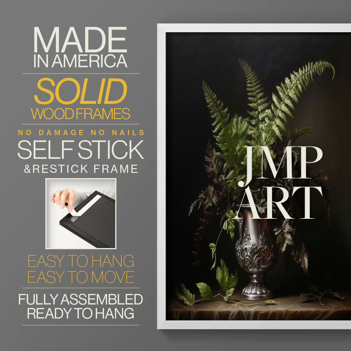 Floral Study Series LXXI - Restickable Framed Art Set