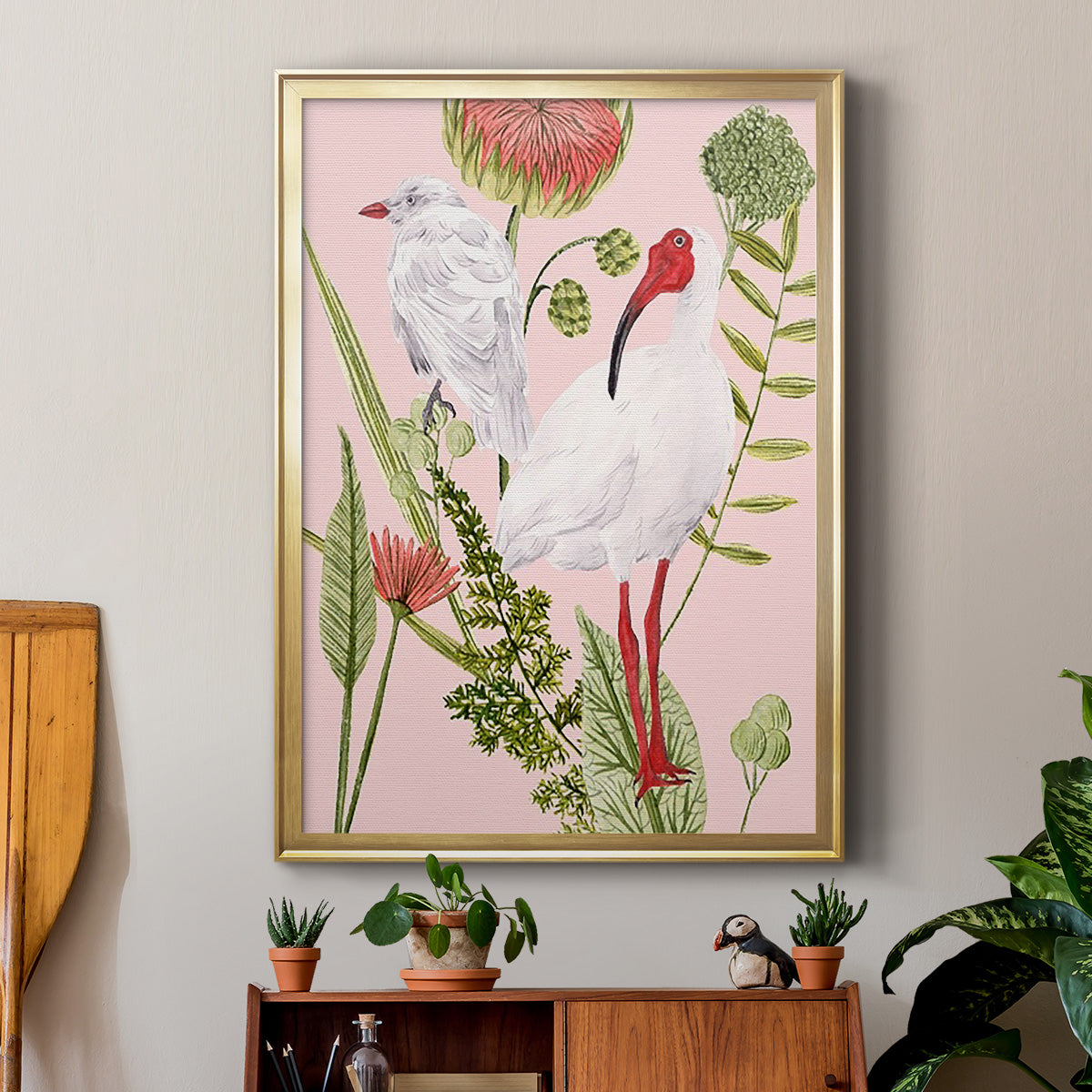 Birds in Motion II - Modern Framed Canvas Print