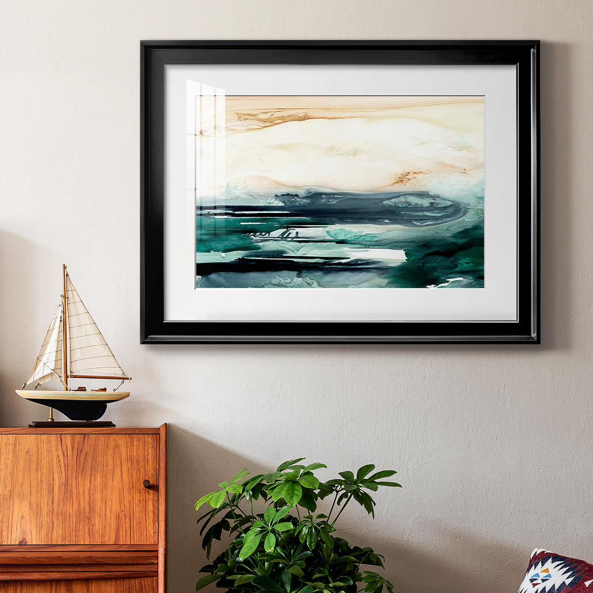 Sea Foam Flow II Premium Framed Print - Ready to Hang