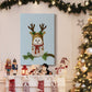 Christmas Fluffy Owl and Antlers - Gallery Wrapped Canvas