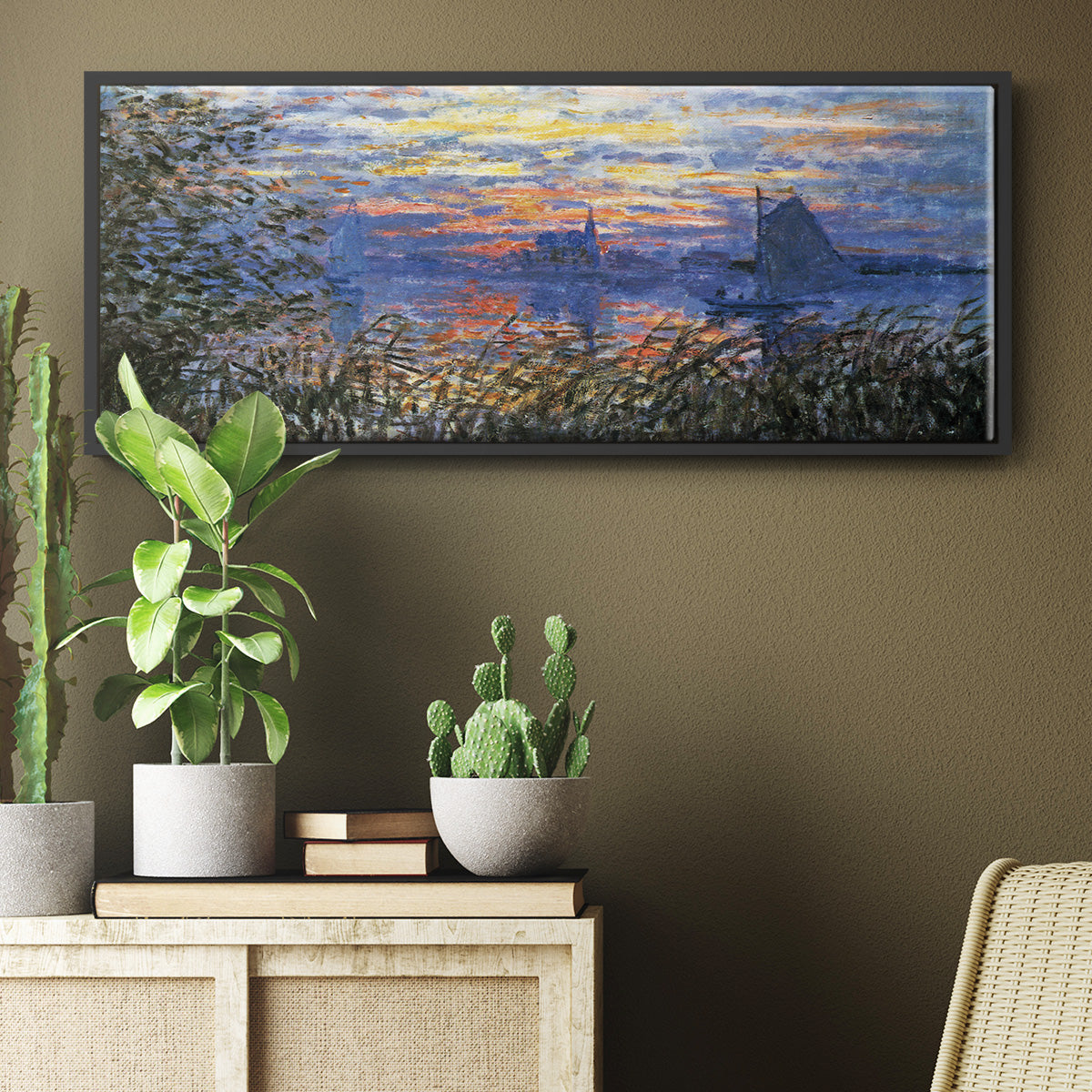 Sunset on the Seine - Floater Framed Canvas Print