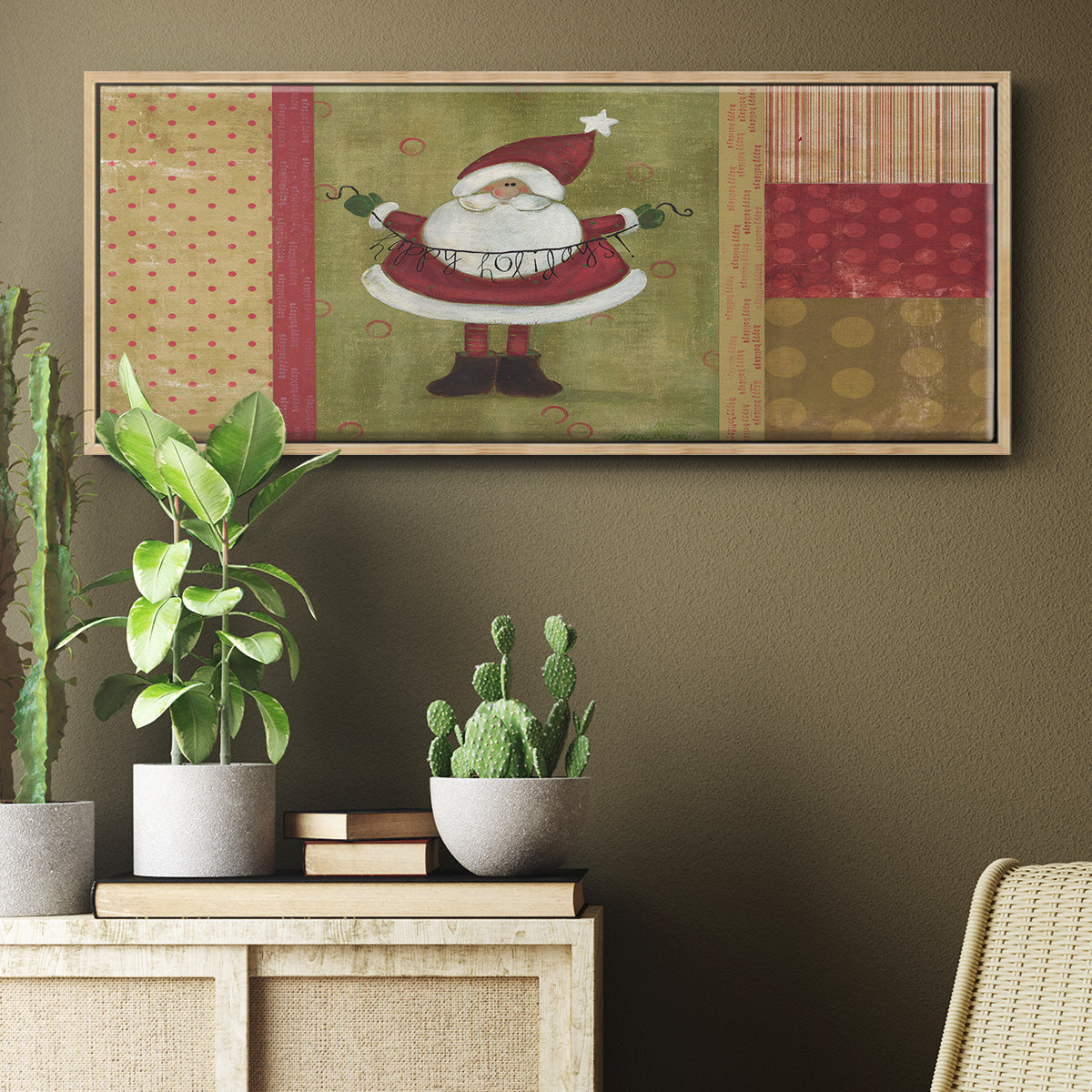 Holiday Santa - Floater Framed Canvas Print