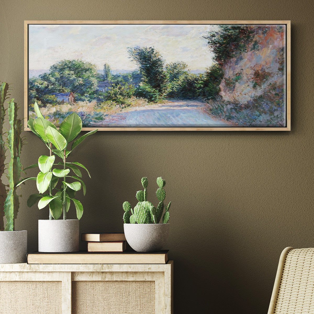 Road Near Giverny, 1885 - Floater Framed Canvas Print