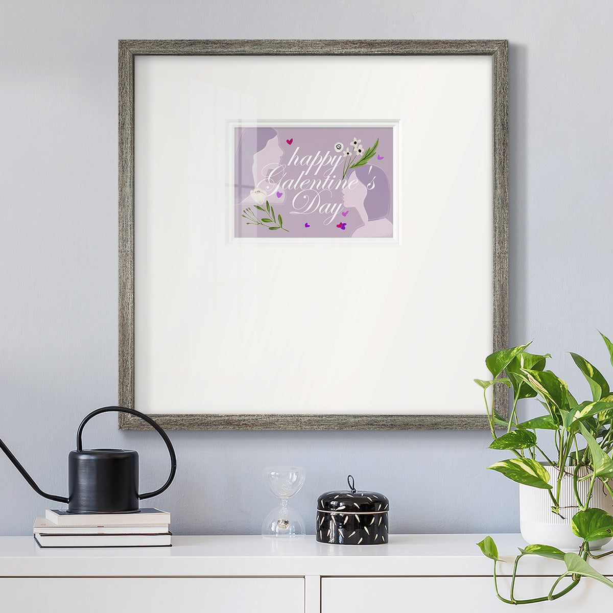 Happy Galentine's Day Collection A Premium Framed Print Double Matboard