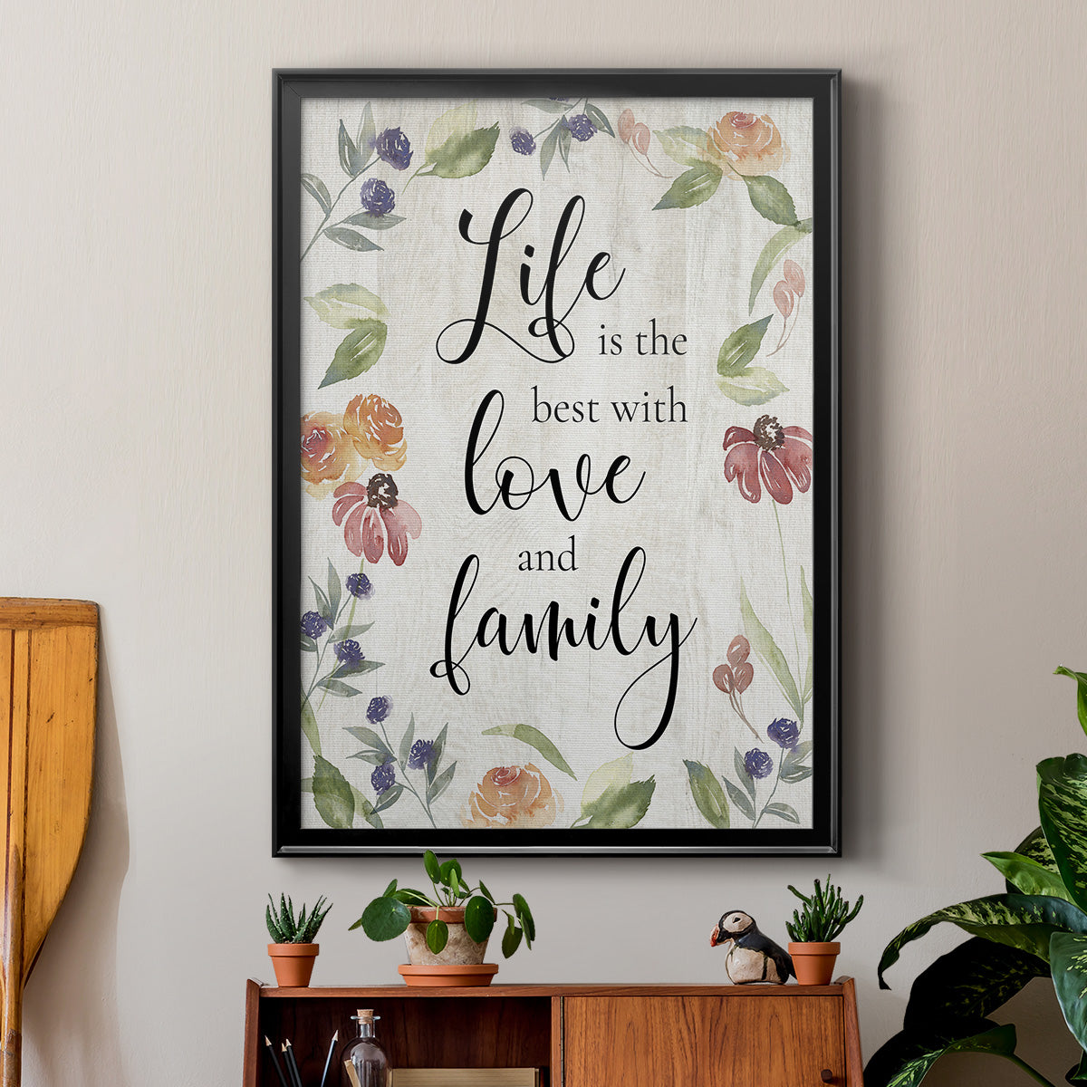 Life is the Best - Modern Framed Canvas Print