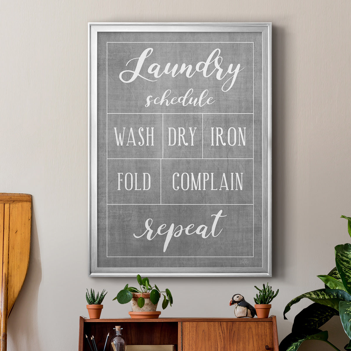 Laundry Schedule - Modern Framed Canvas Print