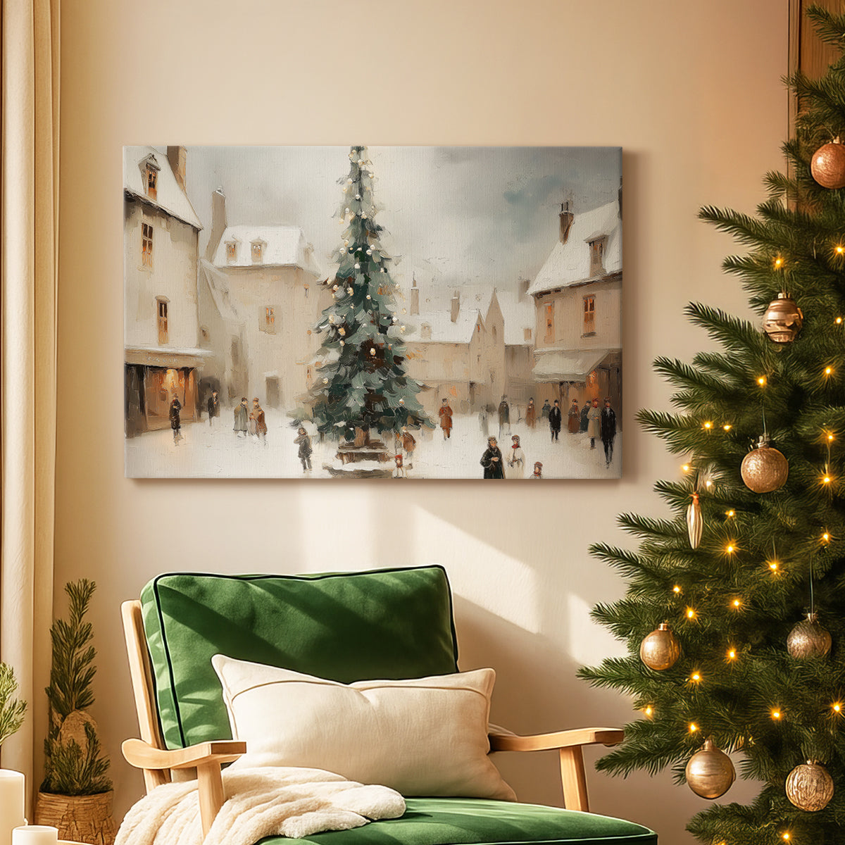 Tinsel-Gold Fir at Eve - Canvas Art Print