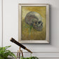 Profile skull study artwork by Vincent van Gogh in an ornate champagne frame displayed in a light-toned interior setting.