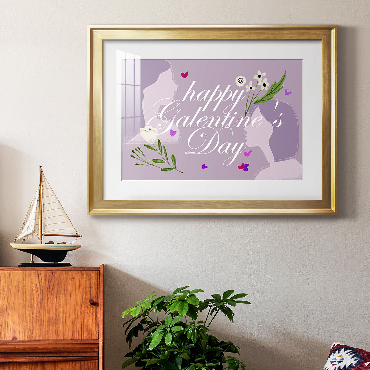 Happy Galentine's Day Collection A Premium Framed Print - Ready to Hang