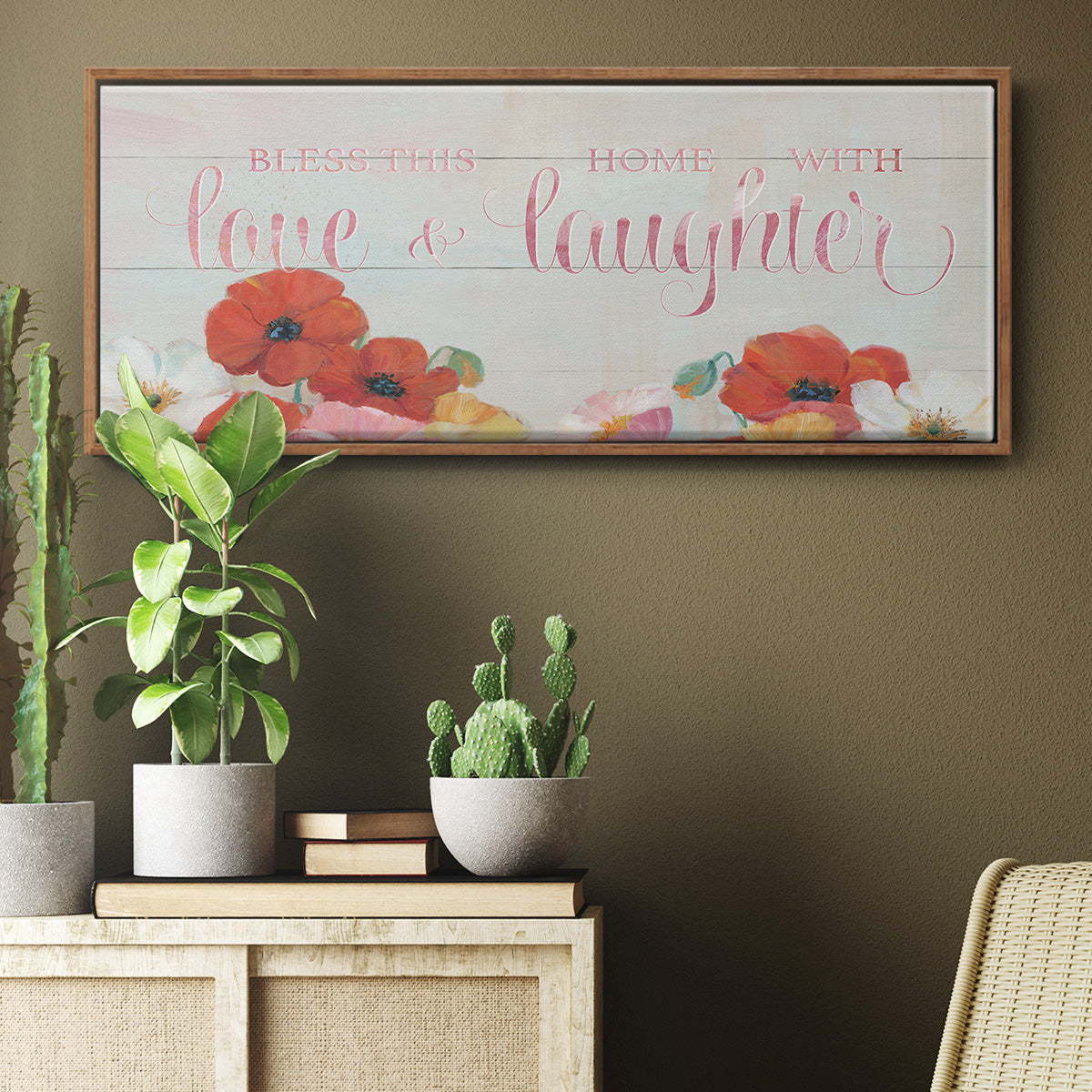 Bless this Home - Floater Framed Canvas Print