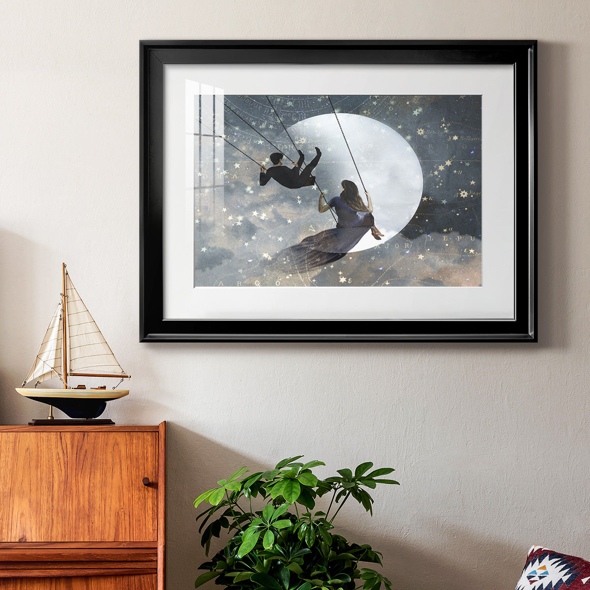 Celestial Love II - Modern Framed Art Print
