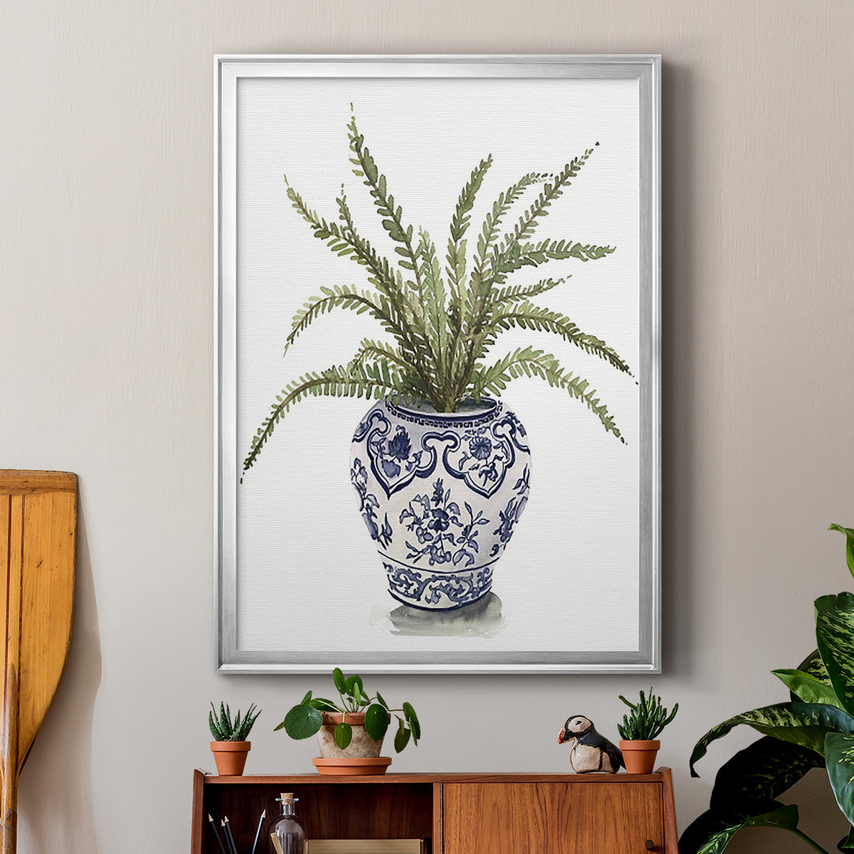 Fern House I - Modern Framed Canvas Print