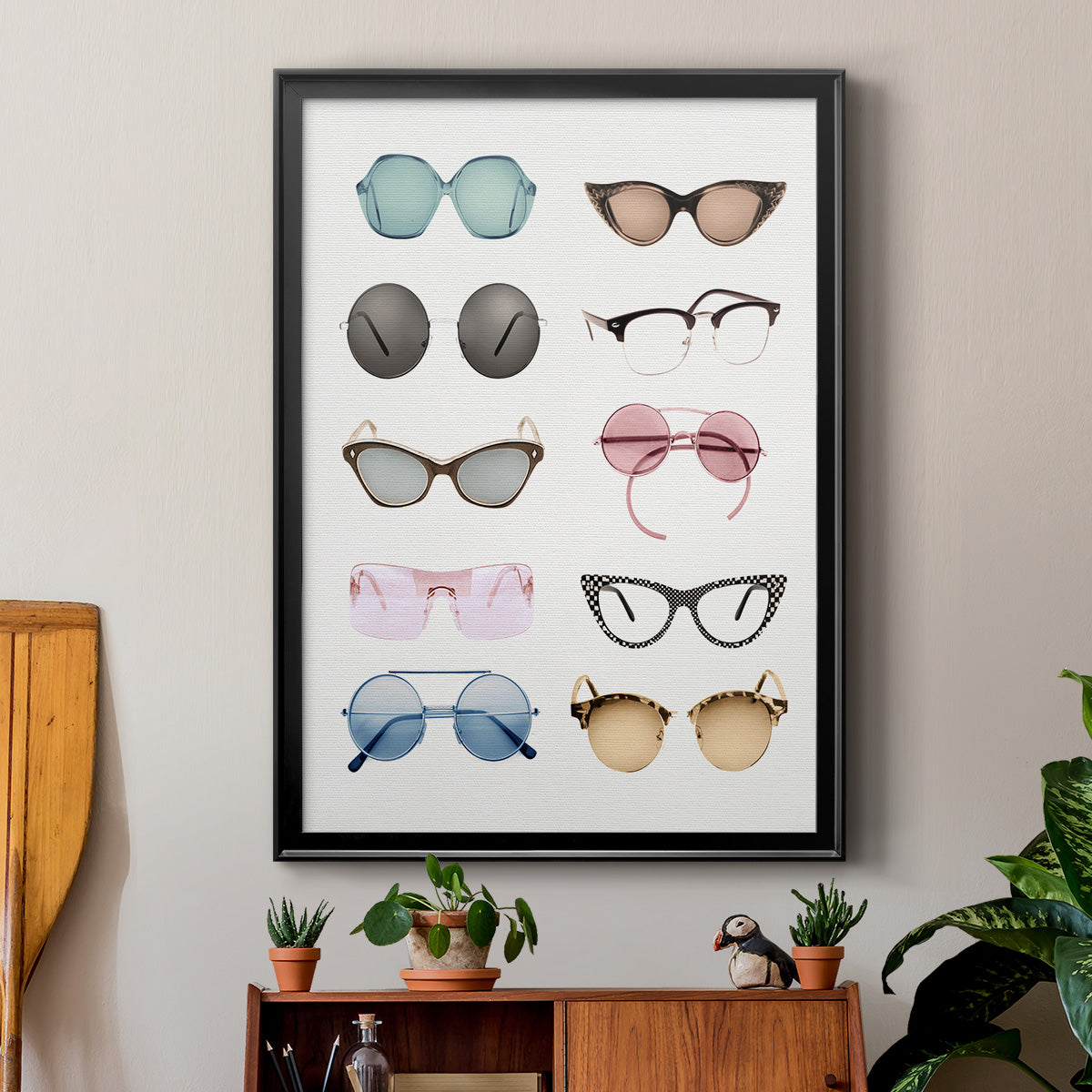 Vintage Glasses II - Modern Framed Canvas Print
