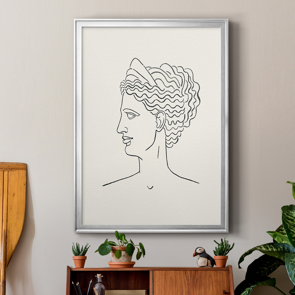 Greek Busts III - Modern Framed Canvas Print