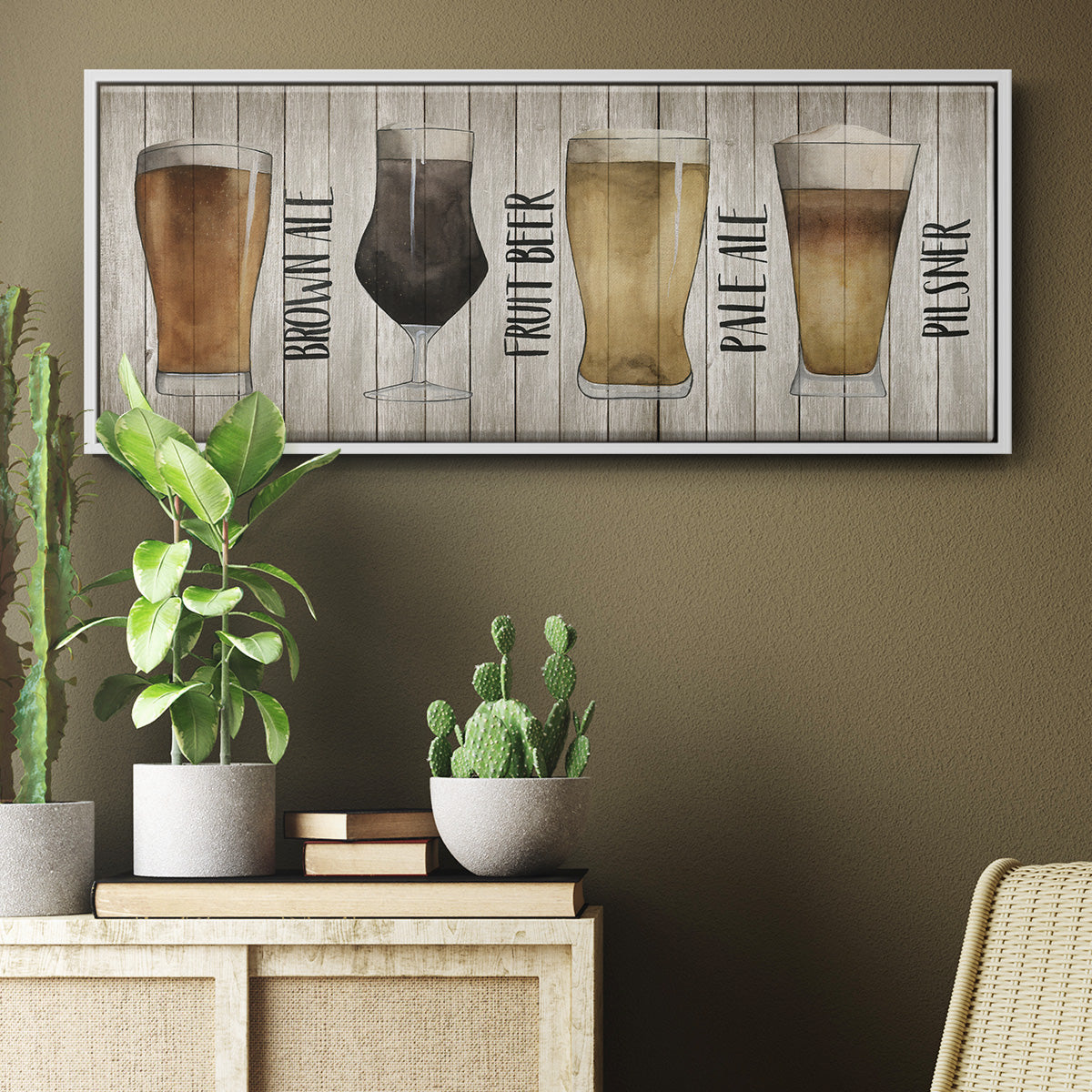 Beer Chart I - Floater Framed Canvas Print