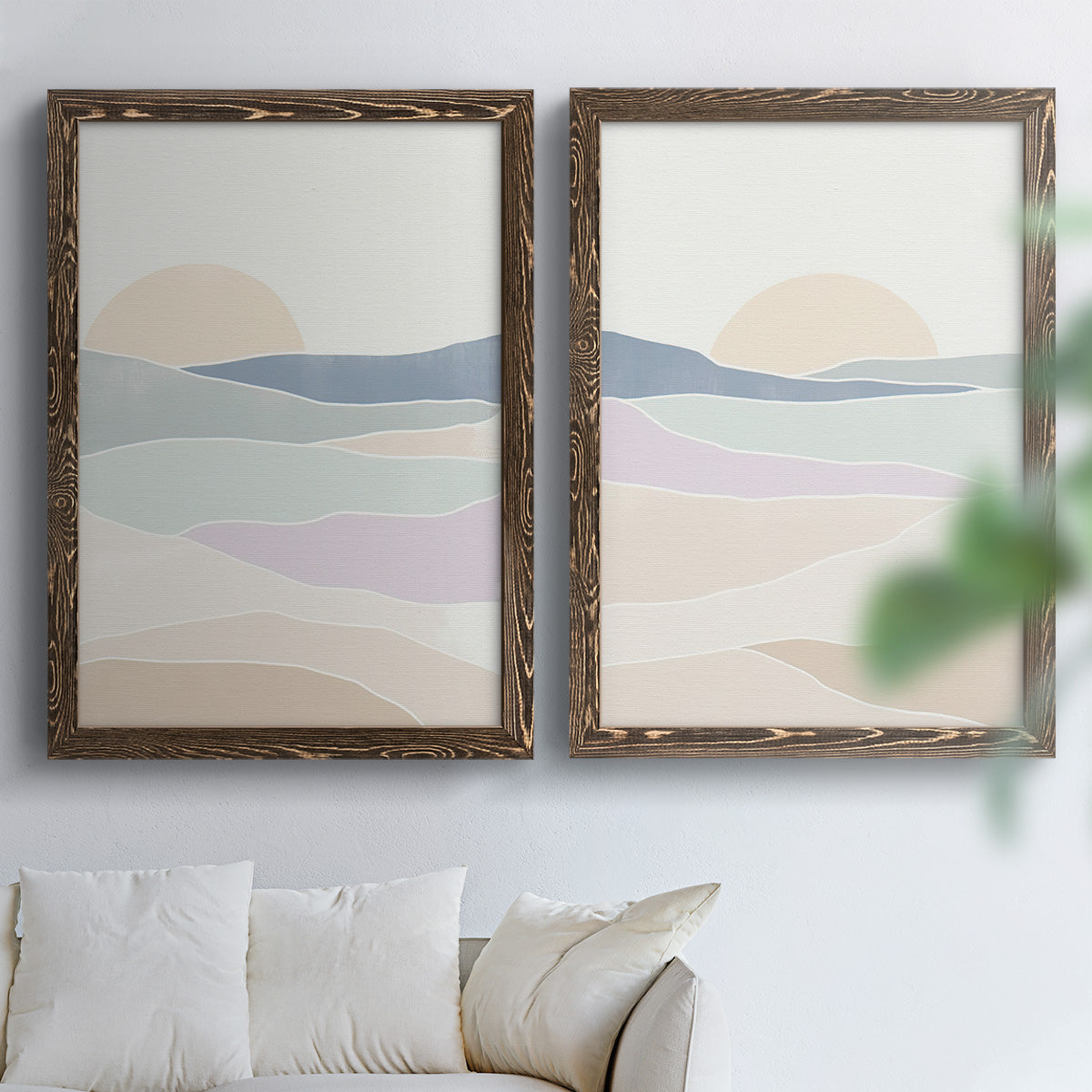 Wave Tableau I - Premium Framed Canvas 2 Piece Set - Ready to Hang