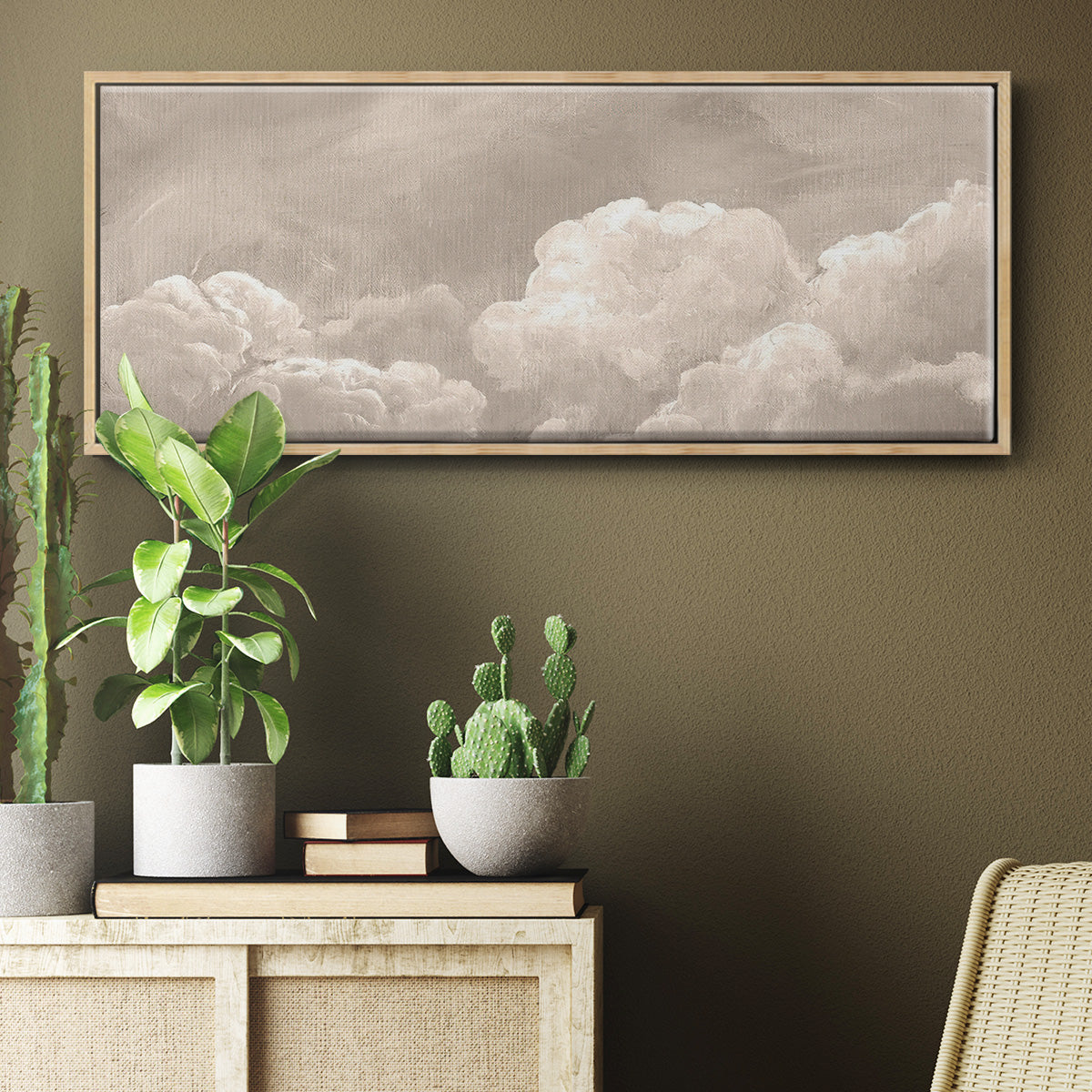 Painted Clouds I - Floater Framed Canvas Print