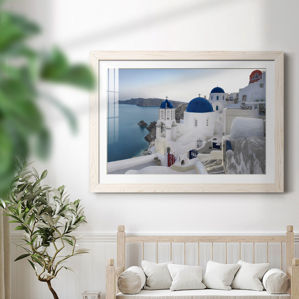 Santorini Sunrise - Barnwood Framed Art Print