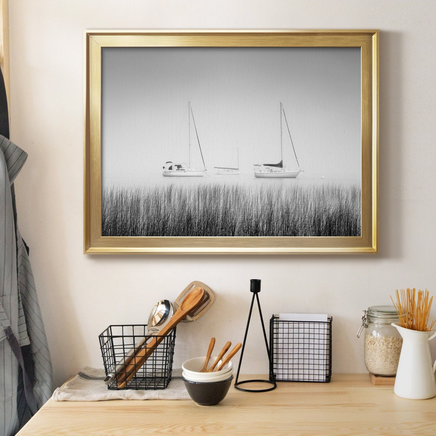 Island Boat Premium Classic Framed Canvas - Ready to Hang