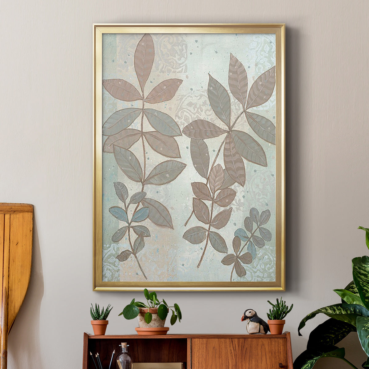 Leaf Cluster I - Modern Framed Canvas Print