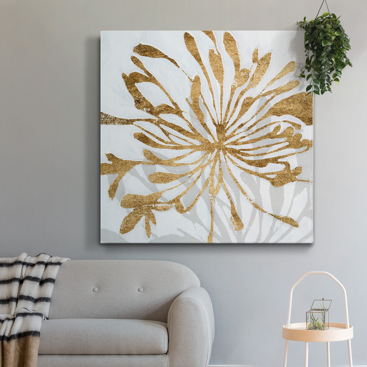 Golden Gilt Bloom I - Canvas Art Print