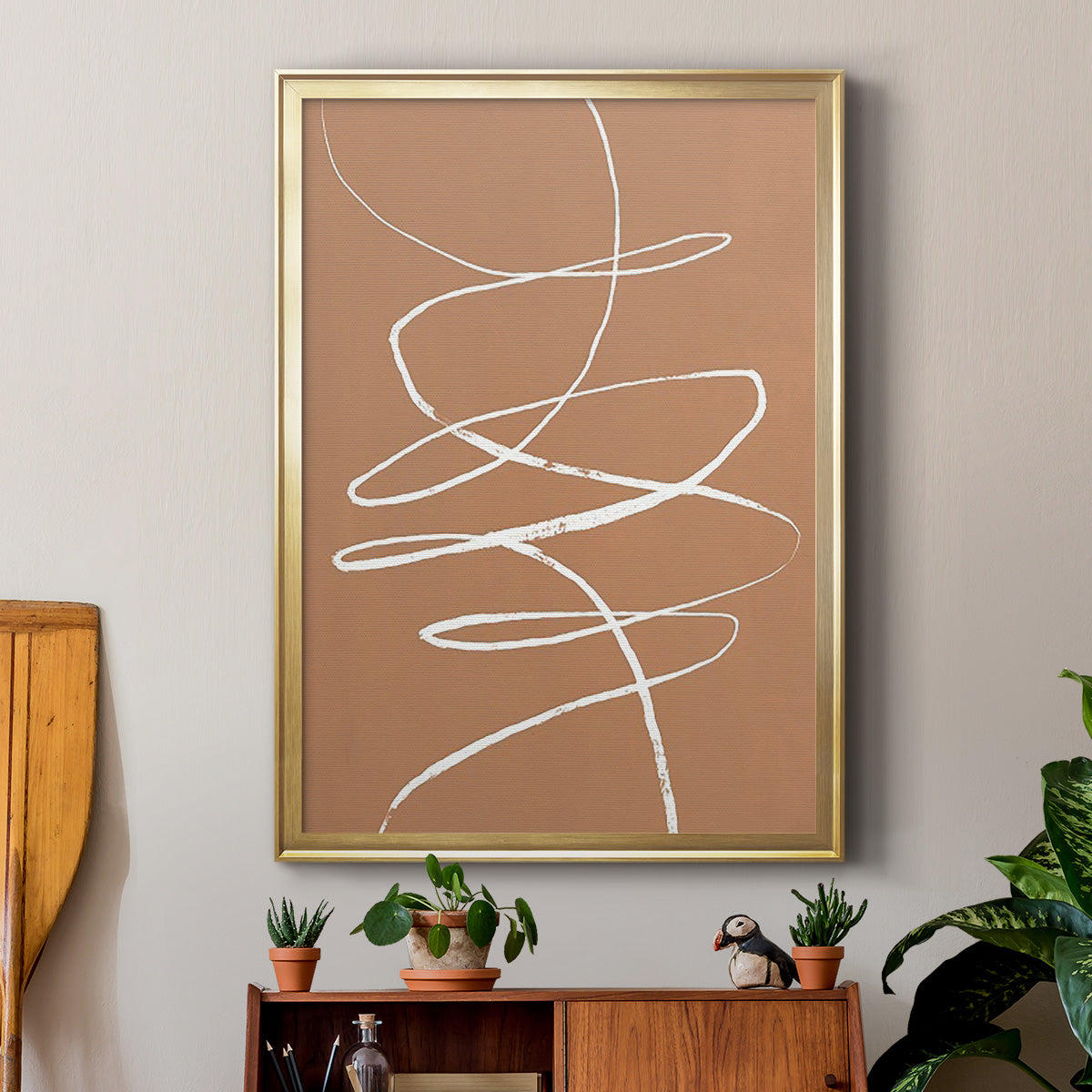 Terracotta Drift II - Modern Framed Canvas Print