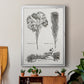 Black & White Protea on Linen I - Modern Framed Canvas Print