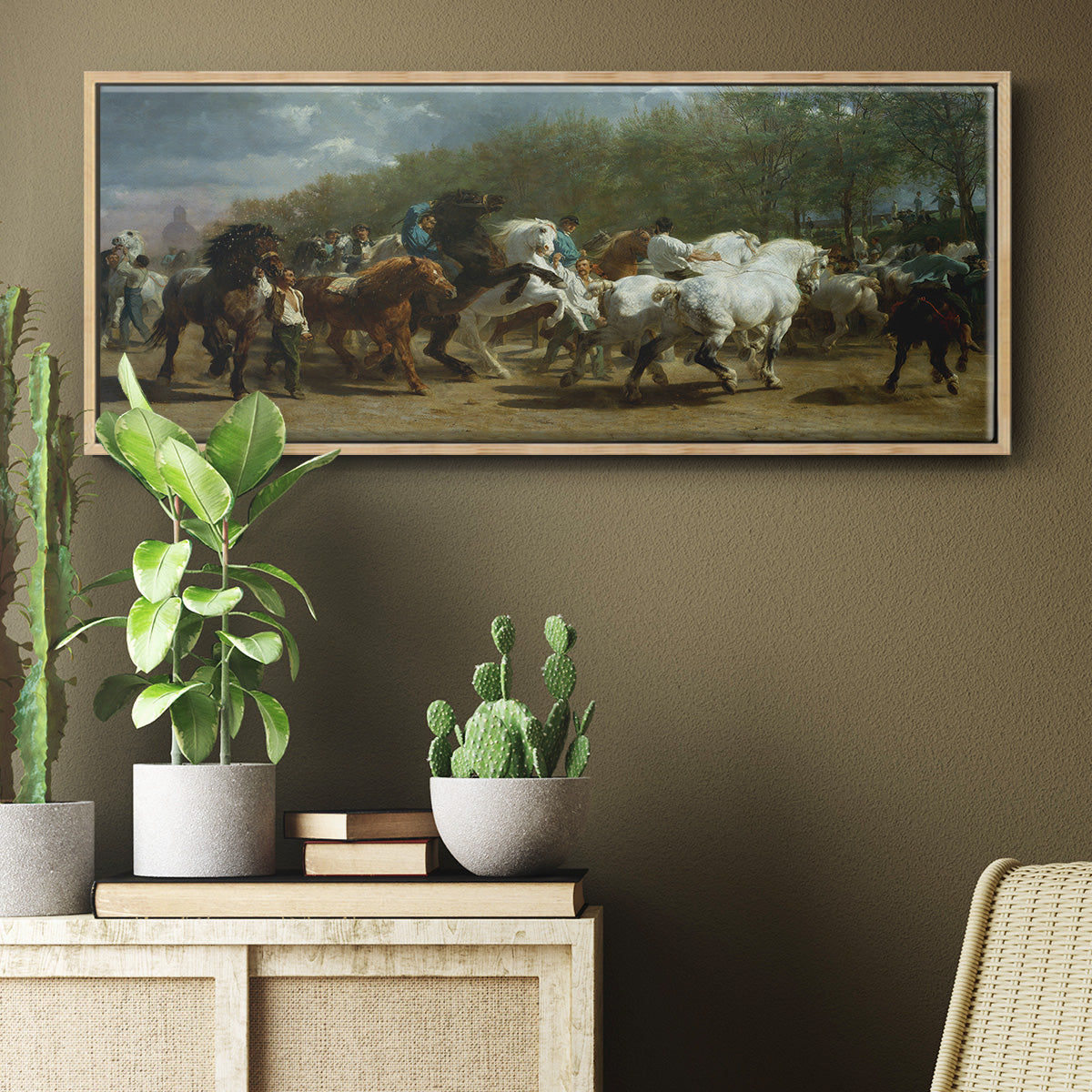 The Horse Fair - Floater Framed Canvas Print