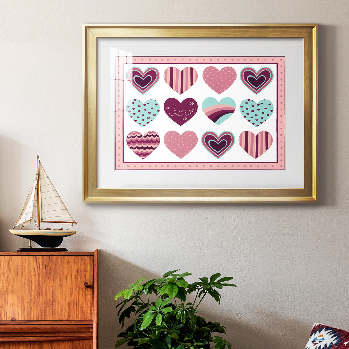 Sweet Valentine Collection A - Modern Framed Art Print