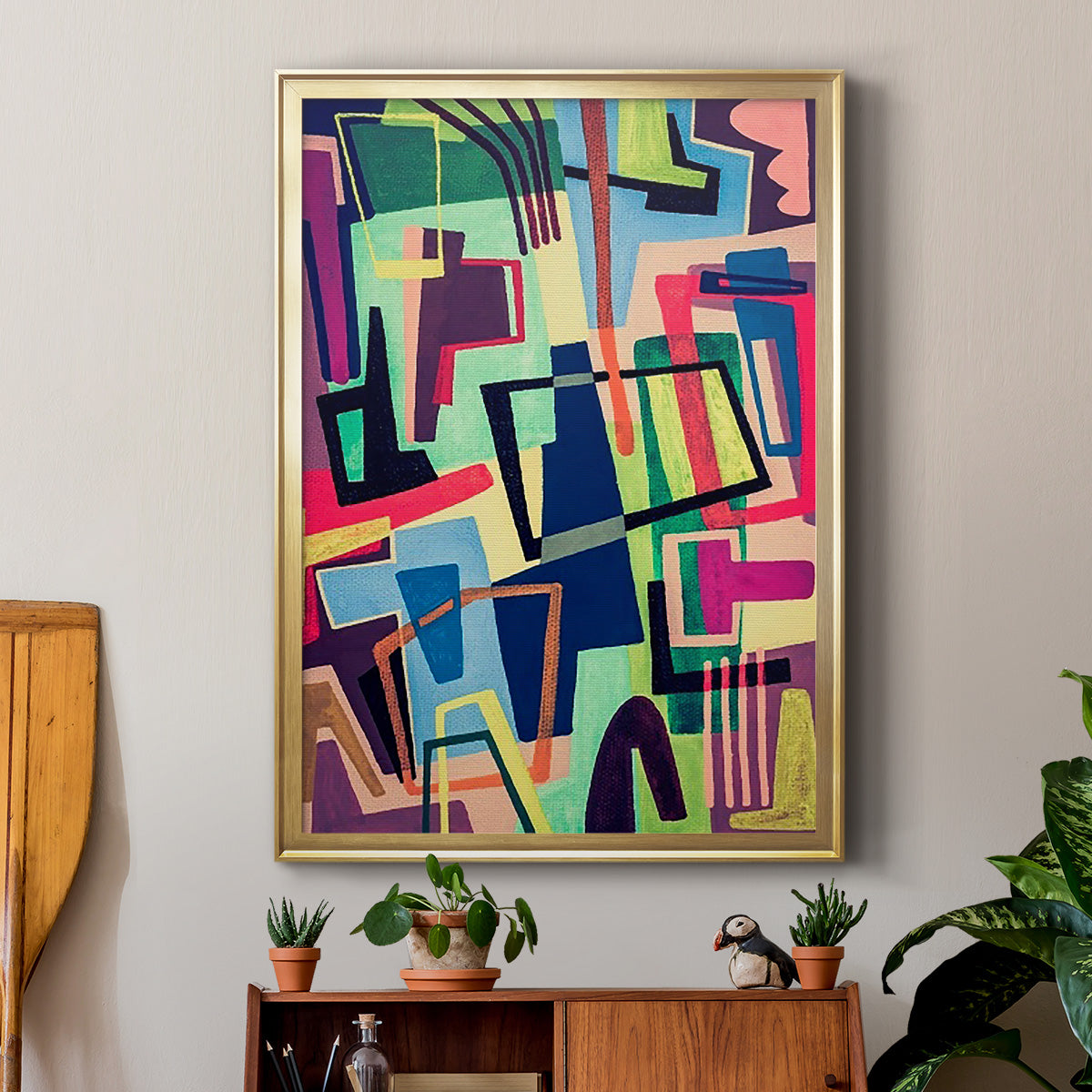 Connected Colors II - Modern Framed Canvas Print