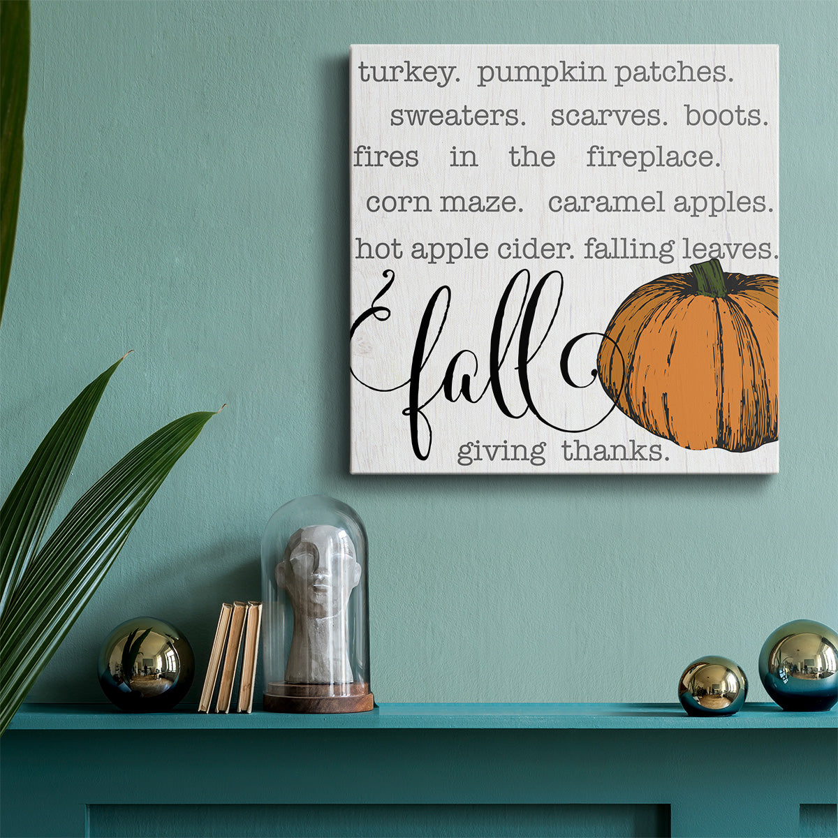 Fall Words Type-Premium Gallery Wrapped Canvas - Ready to Hang