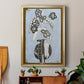 Graphic Flowers in Vase IV - Modern Framed Canvas Print