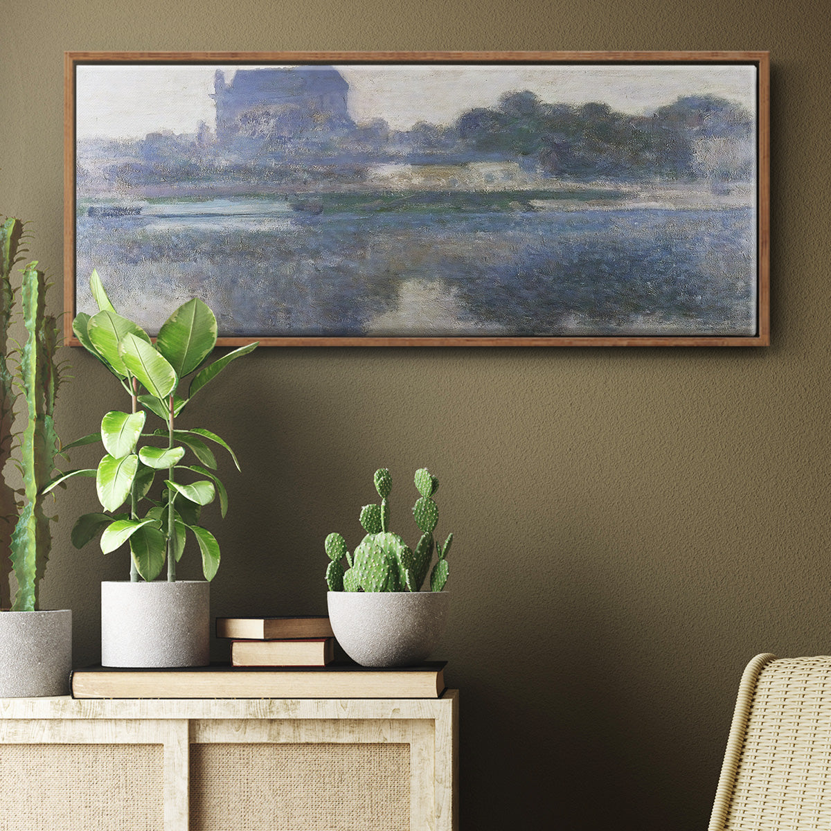 The Church of Vernon in the Mist, 1893 - Floater Framed Canvas Print