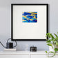 Blue and Gold Abstrat I Premium Framed Print Double Matboard