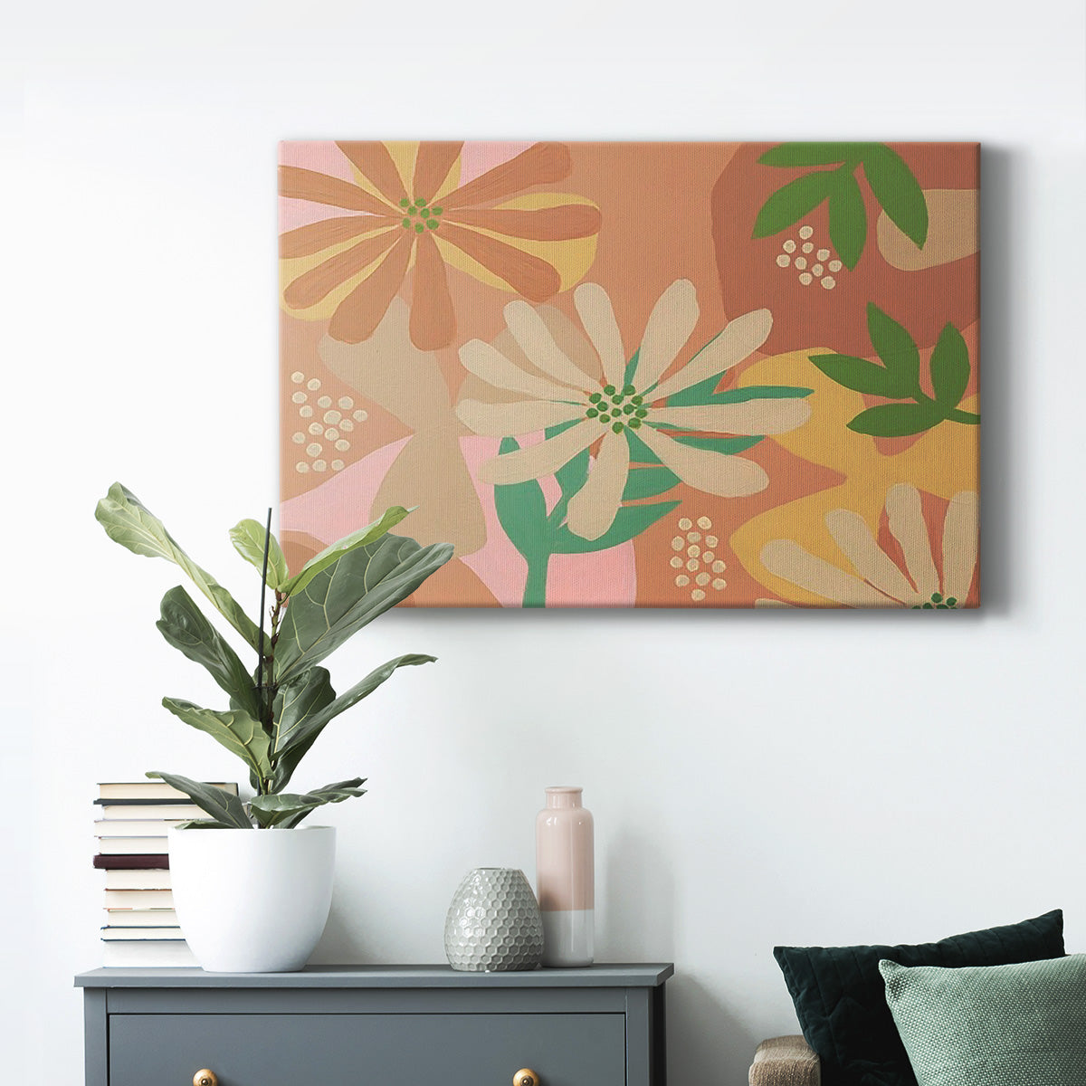 Neutral Blooms III Premium Gallery Wrapped Canvas - Ready to Hang