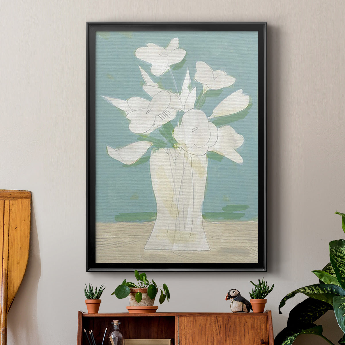 Muted Spring Arrangement I - Modern Framed Canvas Print