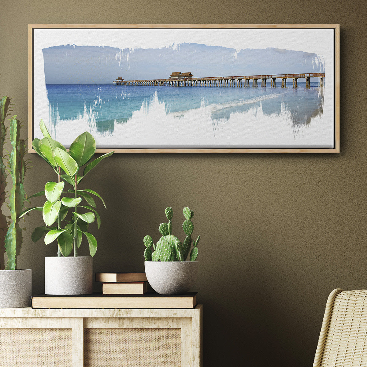 Virginia Beach Pier - Floater Framed Canvas Print