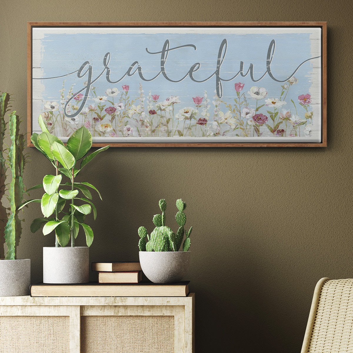Bloomin Around Grateful - Floater Framed Canvas Print