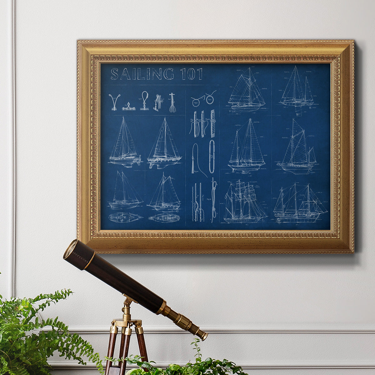 Sailing Infograph Premium Framed Canvas- Ready to Hang