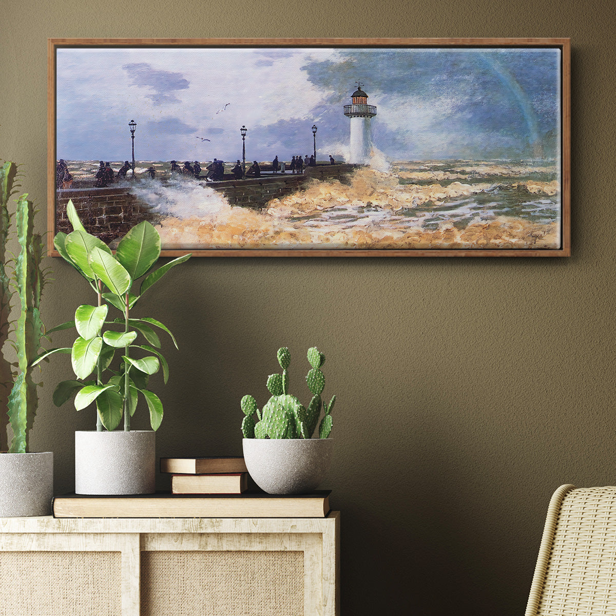 The Jetty at Le Havre, 1868 - Floater Framed Canvas Print