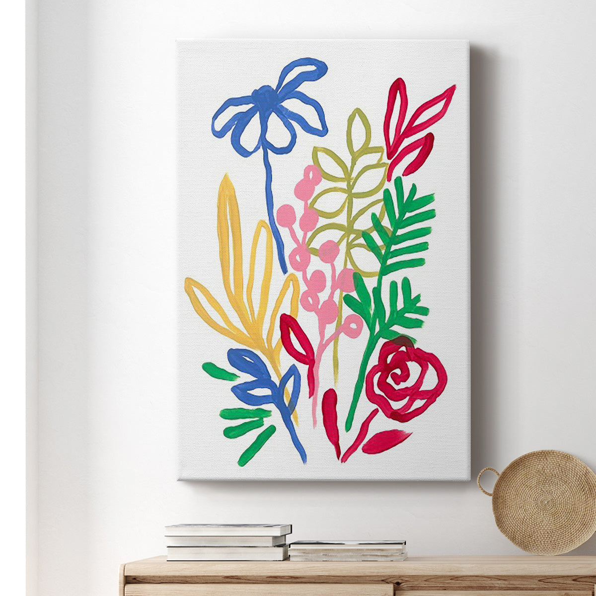 Bold Brushstroke Blooms I Premium Gallery Wrapped Canvas - Ready to Hang